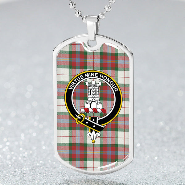 MacLean Dress (Lumsden) Ancient Clan Badge Classic Tartan Dog Tag Necklace