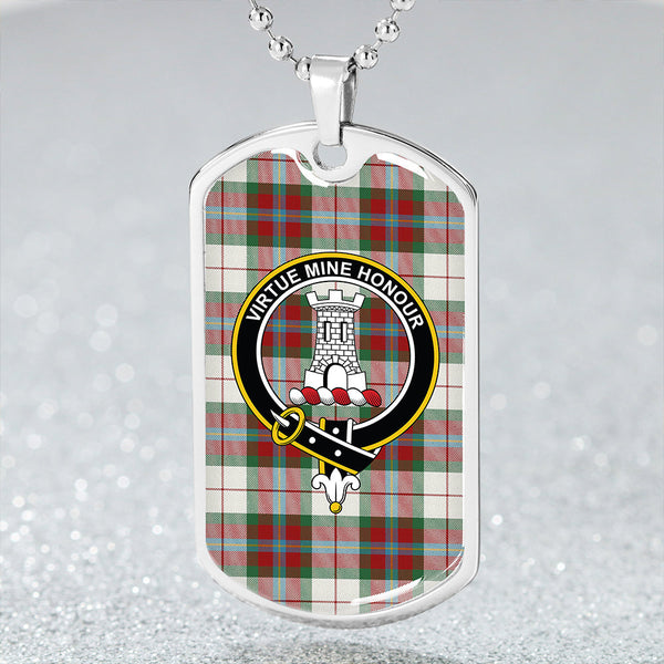 MacLean Dress (Lumsden) Modern Clan Badge Classic Tartan Dog Tag Necklace