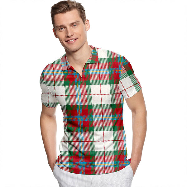MacLean Dress (Lumsden) Modern Tartan Classic Lapel Zip Short Sleeve Polo