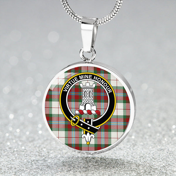 MacLean Dress (Lumsden) Modern Clan Badge Tartan Classic Circle Necklace