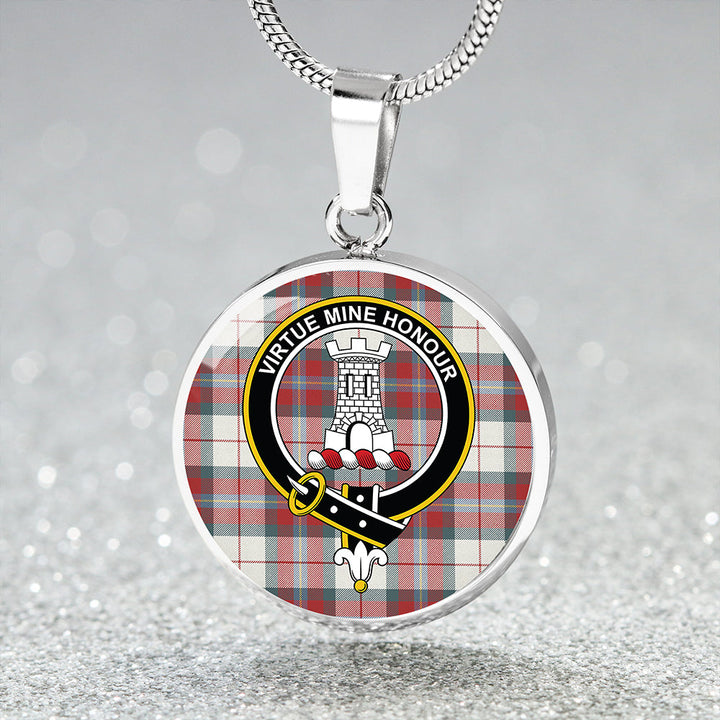 MacLean Dress (Lumsden) Weathered Clan Badge Tartan Classic Circle Necklace