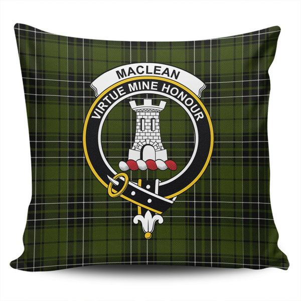 MacLean Hunting Ancient Tartan Classic Crest Pillow Cover
