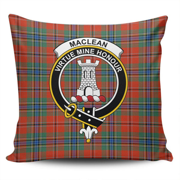 MacLean of Duart Ancient Tartan Classic Crest Pillow Cover