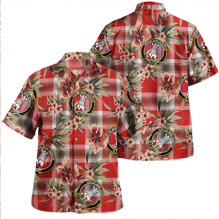 MacLean of Duart Dress Red Modern Clan Badge Tartan Aloha Hawaiian Shirt Tropical Old Style