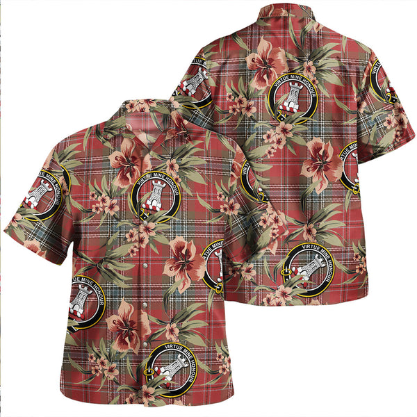 MacLean of Duart Weathered Clan Badge Tartan Aloha Hawaiian Shirt Tropical Old Style