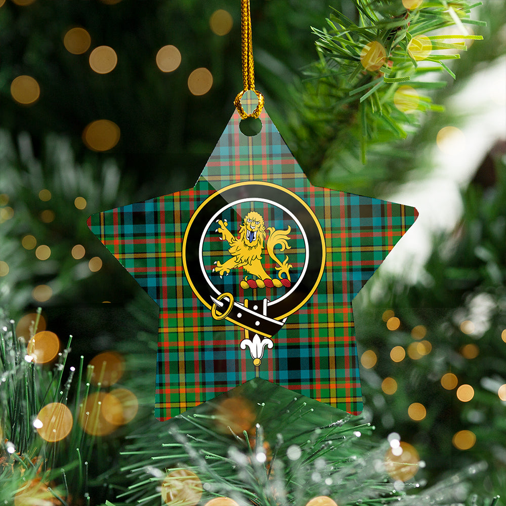 MacLean Hunting Ancient Tartan Crest Christmas Ceramic Ornament