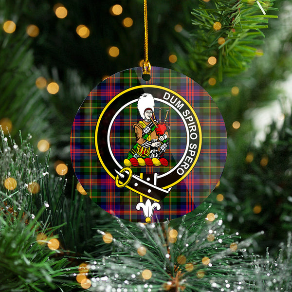 MacLennan Clan Badge Tartan Plastic Christmas Ornaments