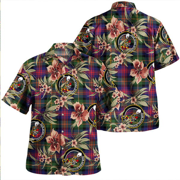 MacLennan Clan Badge Tartan Aloha Hawaiian Shirt Tropical Old Style