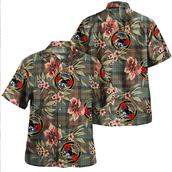 MacLeod of Skeabost Weathered Clan Badge Tartan Aloha Hawaiian Shirt Tropical Old Style