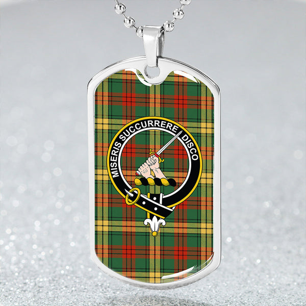 MacMillan 1946 Ancient Clan Badge Classic Tartan Dog Tag Necklace