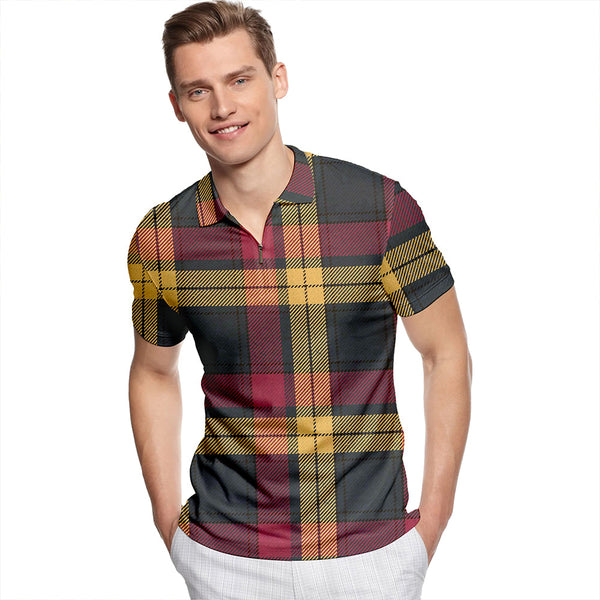 MacMillan Weathered Tartan Classic Lapel Zip Short Sleeve Polo