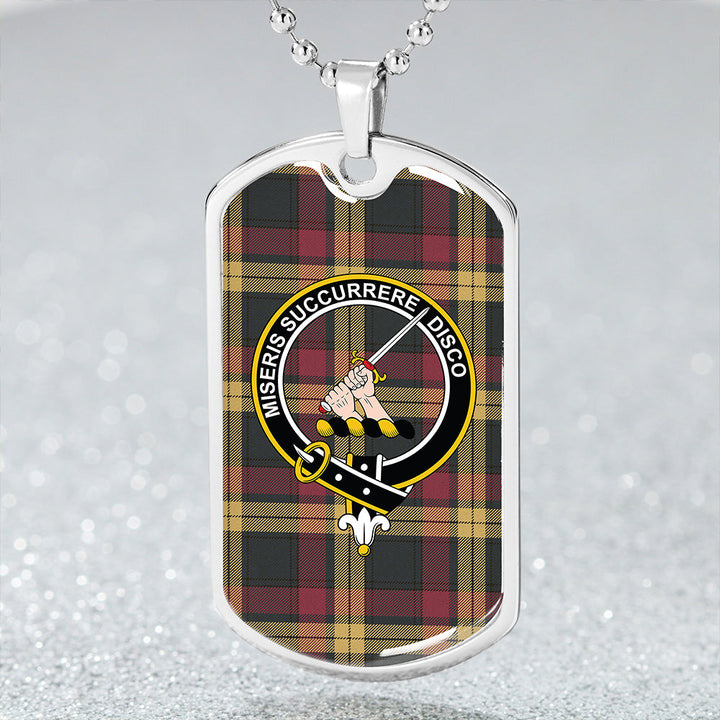 MacMillan Weathered Clan Badge Classic Tartan Dog Tag Necklace