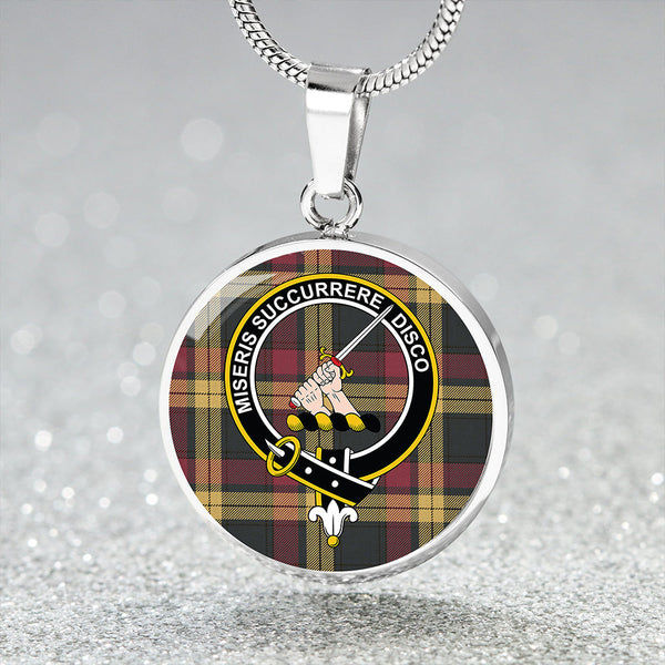 MacMillan Weathered Clan Badge Tartan Classic Circle Necklace
