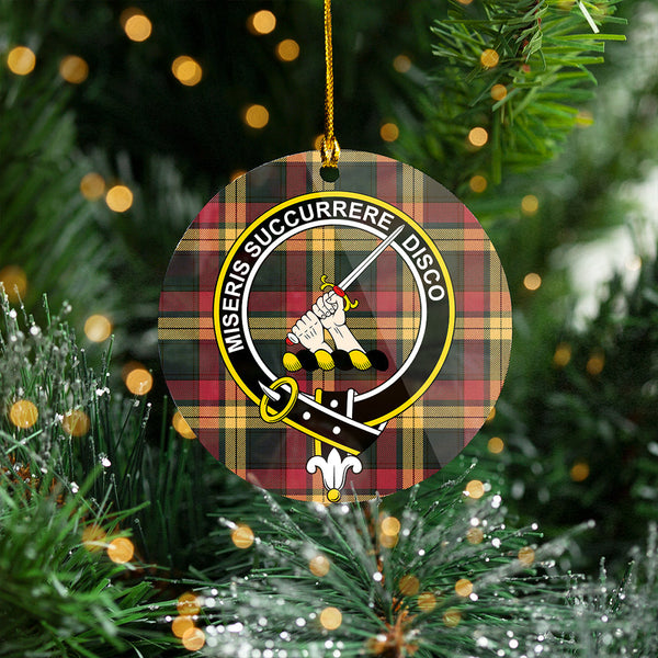 MacMillan Weathered Clan Badge Tartan Plastic Christmas Ornaments
