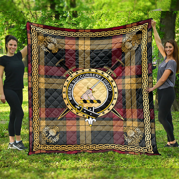 MacMillan Weathered Clan Badge Tartan Premium Quilt Celtic Shield