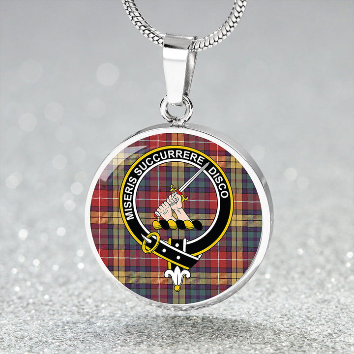 MacMillan #2 Weathered Clan Badge Tartan Classic Circle Necklace
