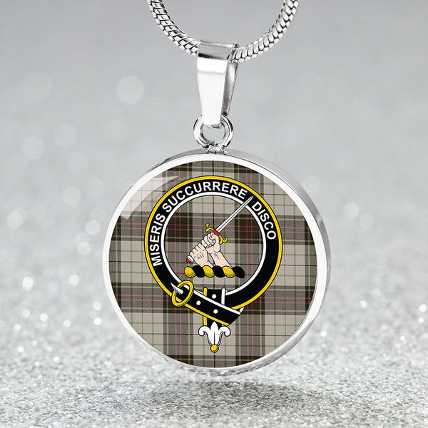 MacMillan #3 Weathered Clan Badge Tartan Classic Circle Necklace