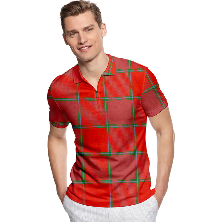 MacNab (Wilsons) 'Real MacNab' Ancient Tartan Classic Lapel Zip Short Sleeve Polo