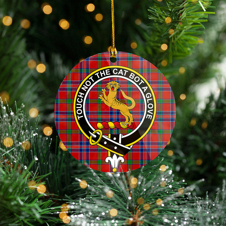 MacNiven Modern Clan Badge Tartan Plastic Christmas Ornaments