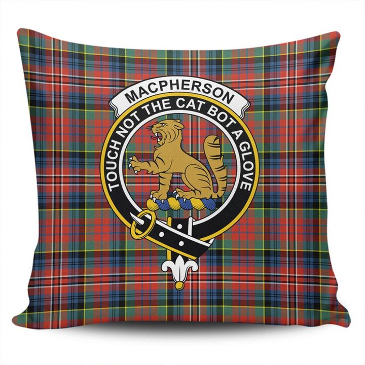 MacPherson Ancient Tartan Classic Crest Pillow Cover