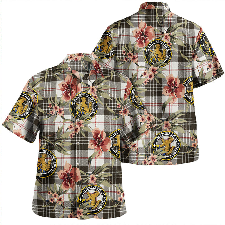 MacPherson of Cluny Black & White Clan Badge Tartan Aloha Hawaiian Shirt Tropical Old Style