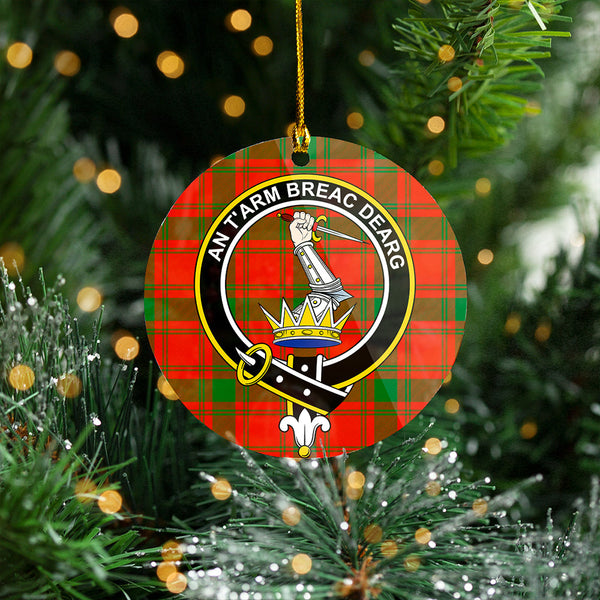 MacQuarrie (MacGuarie) Ancient Clan Badge Tartan Plastic Christmas Ornaments