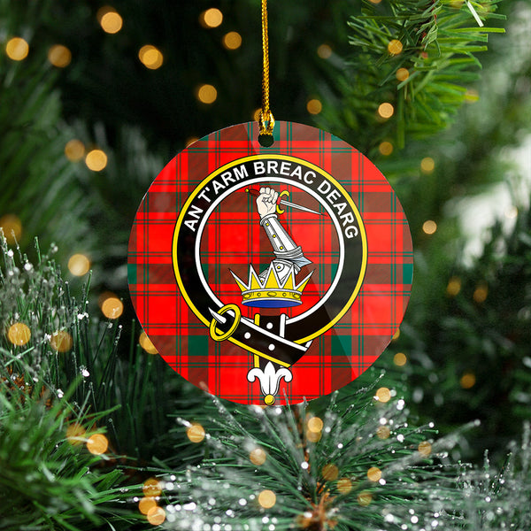 MacQuarrie (MacGuarie) Modern Clan Badge Tartan Plastic Christmas Ornaments