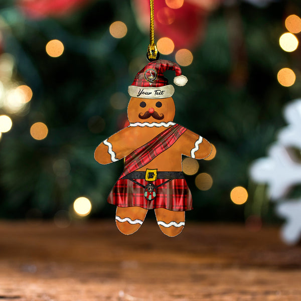 MacQuarrie (MacGuarie) Weathered Clan Badge Tartan Wood Acrylic Ornament Gingerbread Scotland Warrior Personalized