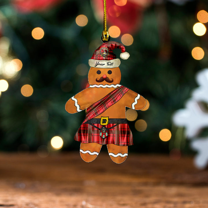 MacQuarrie (MacGuarie) Weathered Clan Badge Tartan Wood Acrylic Ornament Gingerbread Scotland Warrior Personalized
