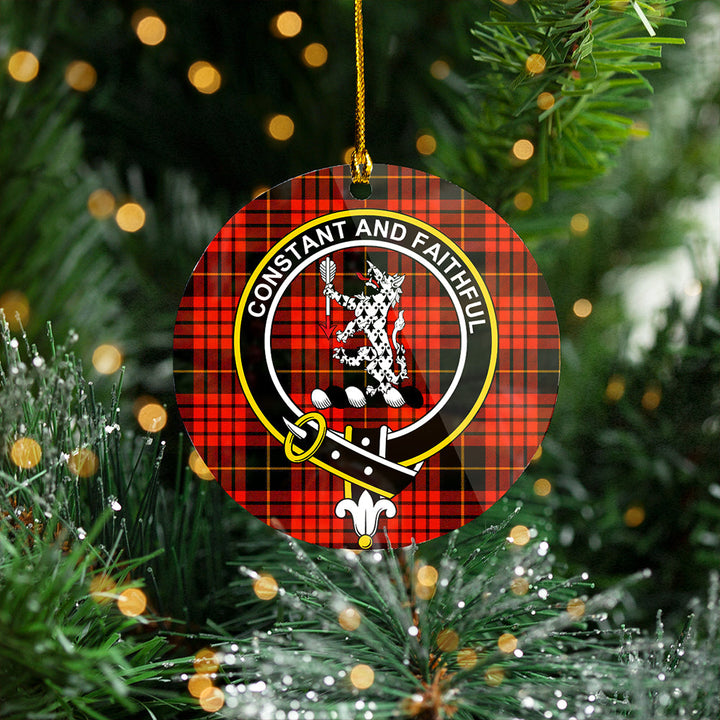 MacQueen Ancient Clan Badge Tartan Plastic Christmas Ornaments