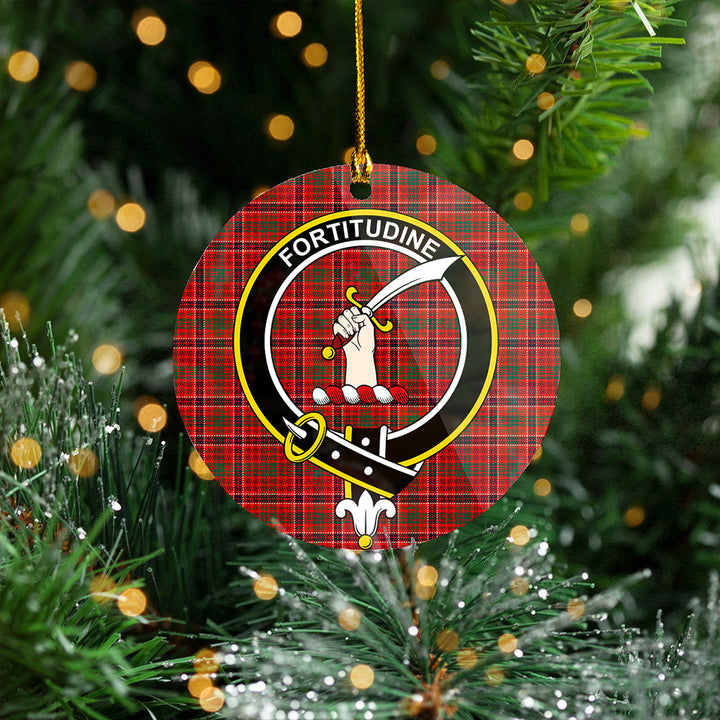 MacRae Modern Clan Badge Tartan Plastic Christmas Ornaments