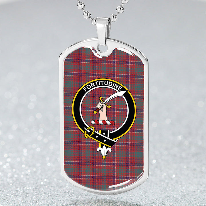 MacRae Weathered Clan Badge Classic Tartan Dog Tag Necklace