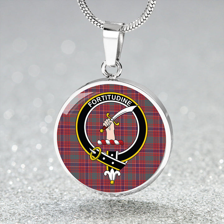 MacRae Weathered Clan Badge Tartan Classic Circle Necklace