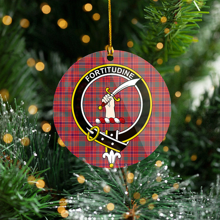 MacRae Weathered Clan Badge Tartan Plastic Christmas Ornaments