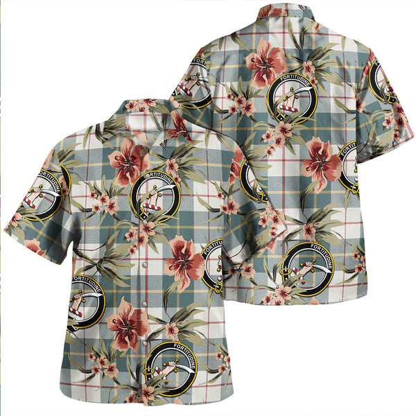 MacRae of Conchra Weathered Clan Badge Tartan Aloha Hawaiian Shirt Tropical Old Style
