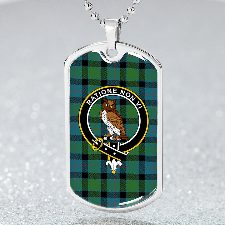 MacTaggart Ancient Clan Badge Classic Tartan Dog Tag Necklace