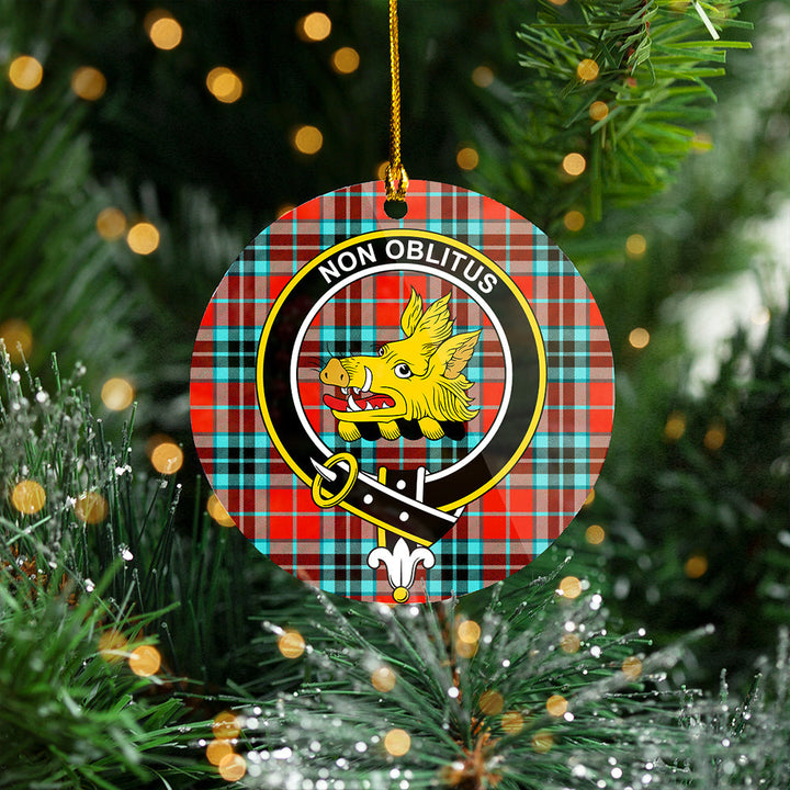 MacTavish Weathered Clan Badge Tartan Plastic Christmas Ornaments