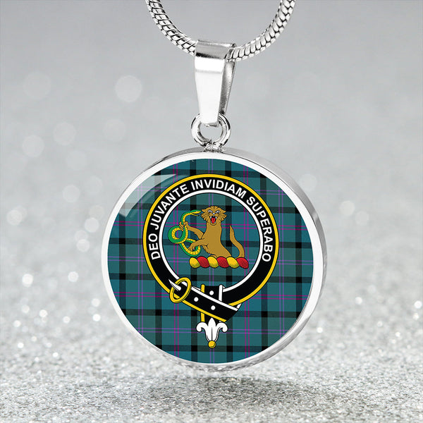 MacThomas (Thompson/Thomson) Ancient Clan Badge Tartan Classic Circle Necklace