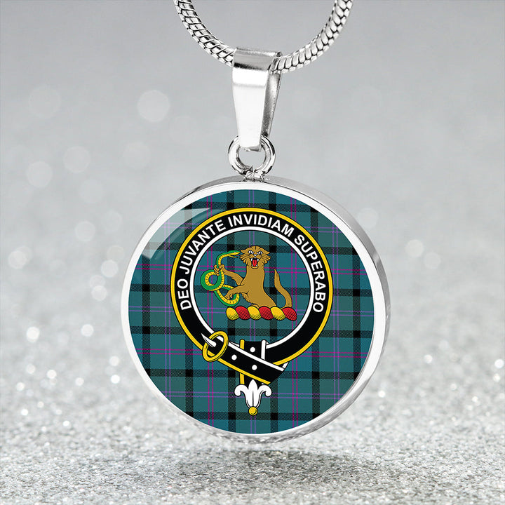MacThomas (Thompson/Thomson) Ancient Clan Badge Tartan Classic Circle Necklace
