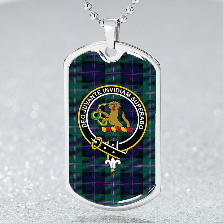 MacThomas (Thompson/Thomson) Modern Clan Badge Classic Tartan Dog Tag Necklace