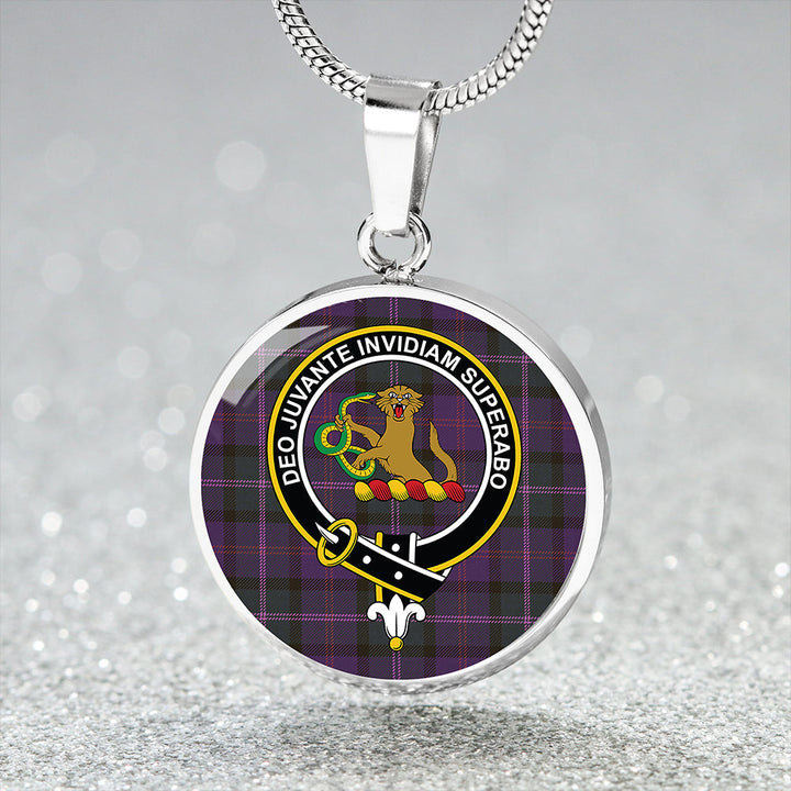 MacThomas (Thompson/Thomson) Weathered Clan Badge Tartan Classic Circle Necklace