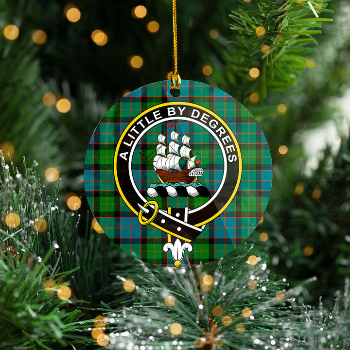 MacWilliam (Williamson) Ancient Clan Badge Tartan Plastic Christmas Ornaments