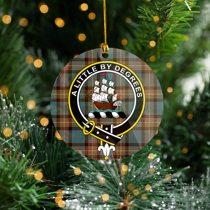 MacWilliam (Williamson) Weathered Clan Badge Tartan Plastic Christmas Ornaments