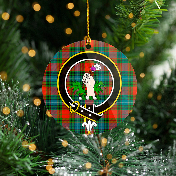 Manson Ancient Clan Badge Tartan Plastic Christmas Ornaments
