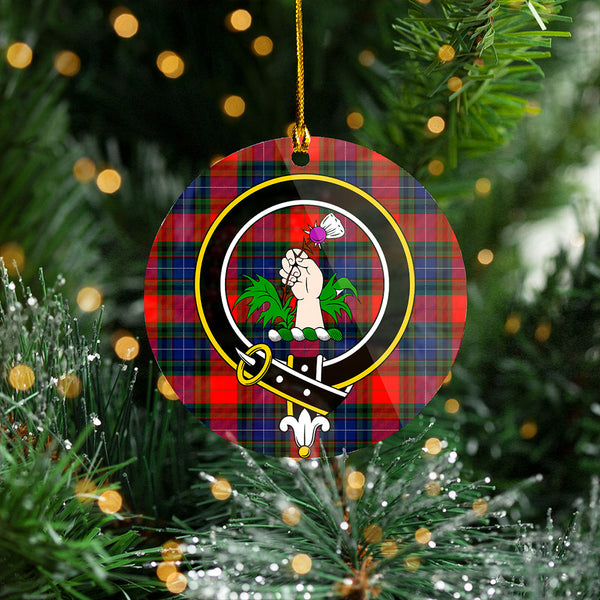Manson Modern Clan Badge Tartan Plastic Christmas Ornaments
