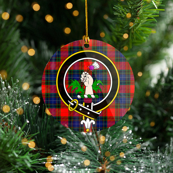 Manson Modern Clan Badge Tartan Plastic Christmas Ornaments