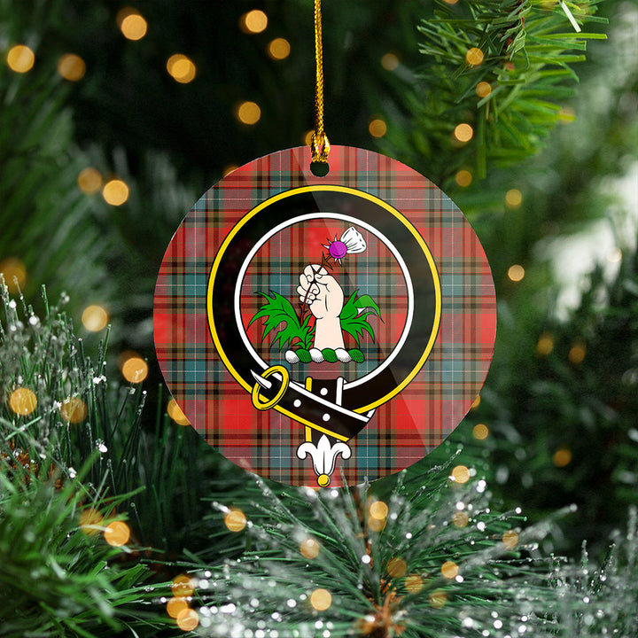 Manson Weathered Clan Badge Tartan Plastic Christmas Ornaments