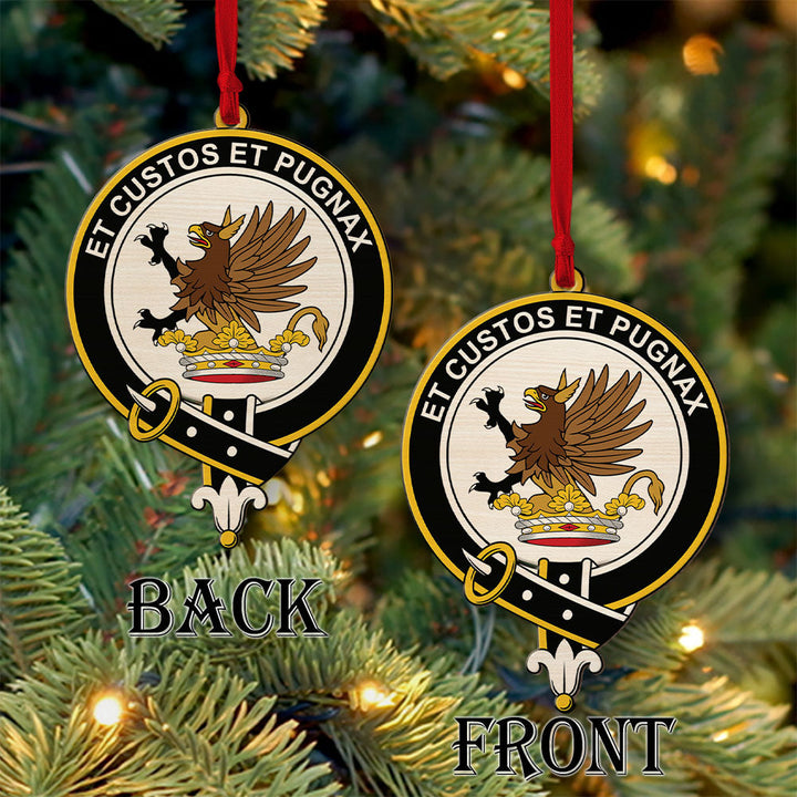 Marjoribanks Clan Badge Wood Acrylic Ornament