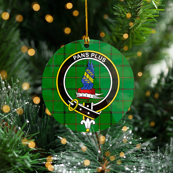 Marr Ancient Clan Badge Tartan Plastic Christmas Ornaments