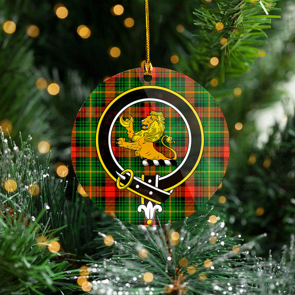 Martin Ancient Clan Badge Tartan Plastic Christmas Ornaments